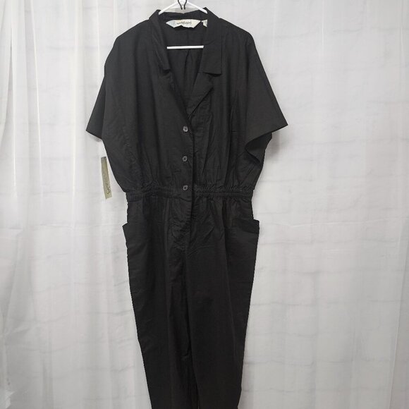 NWT Diane Von Furstenberg Black Straight Leg Romper Cotton M - Picture 8 of 12